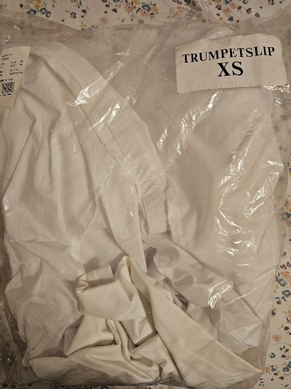 David's Bridal Trumpet Slip XS in Cream